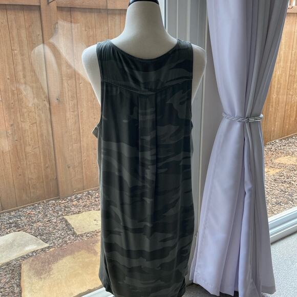 Splendid Green Camo Tank Dress Size L - Picture 3 of 9